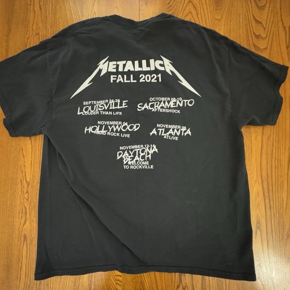 Metallica Black‎ Men's 2021 Wherever I May Roam Tour DS Graphic Band Tee Size XL - Picture 4 of 4